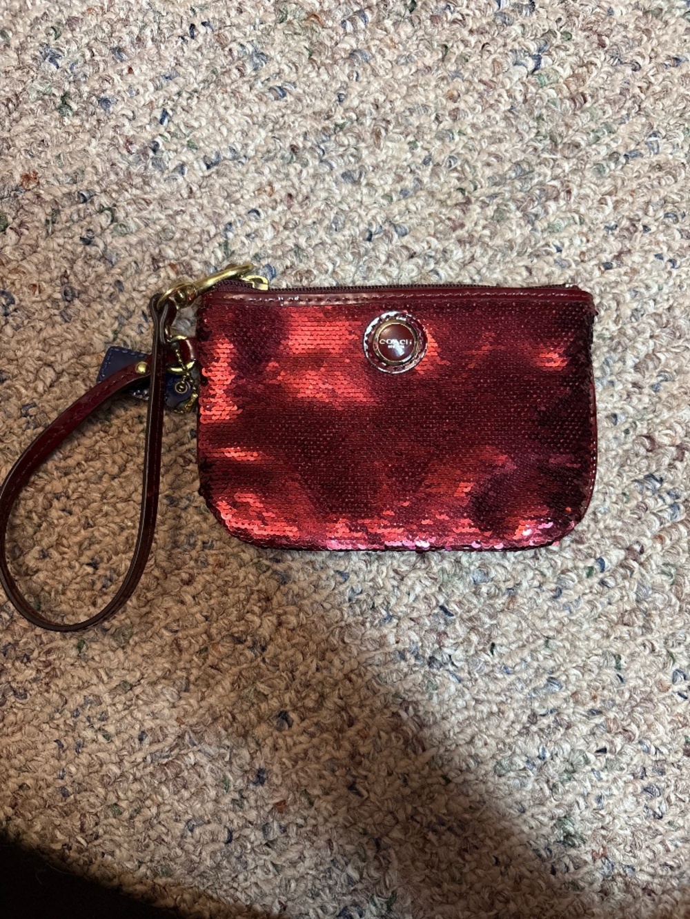 Coach Sequence Wristlet - Red